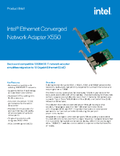 Intel® Ethernet Converged Network Adapter X550 (Intel® Ethernet CNA X550) Product Brief