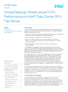 Overview and Performance of VDI on Intel® Data Center GPU Flex Series